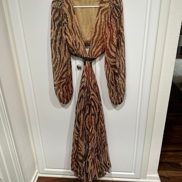 Rococo Sand Aine Midi Dress Camel Size XS - Picture 9 of 16